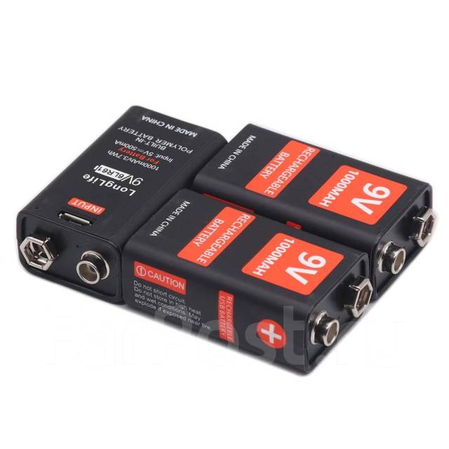 Батарейка крона, Литий ионный аккумулятор, USB,9V,1000mAh, новый, в ...
