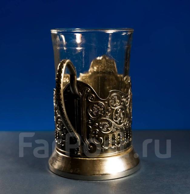 Подстаканник "РЖД" Кальчугино + стакан Стекольного з-да №7 (Винтаж), б ...