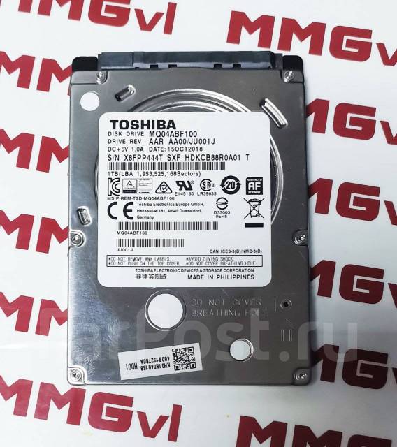 Жесткий диск Toshiba MQ04ABF100 (1000Gb), 2.5 дюйма, 1 000 Гб, SATA, б ...