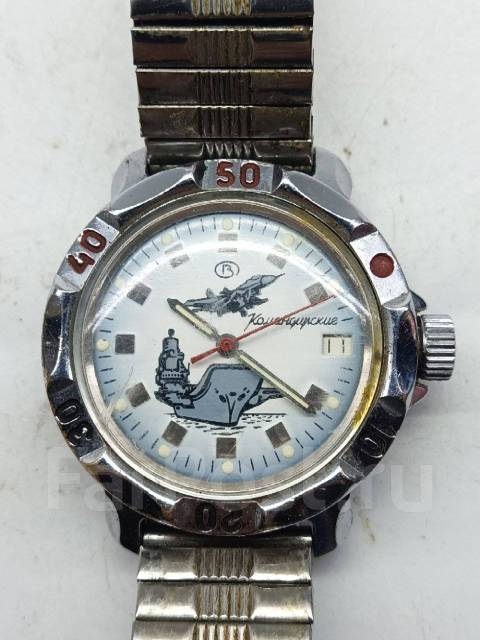 * ЧАСЫ Командирские наручные мужские Самолет Корабль Восток + безразме ...