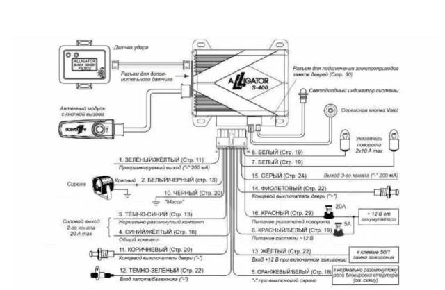 Аллигатор s400 схема подключения