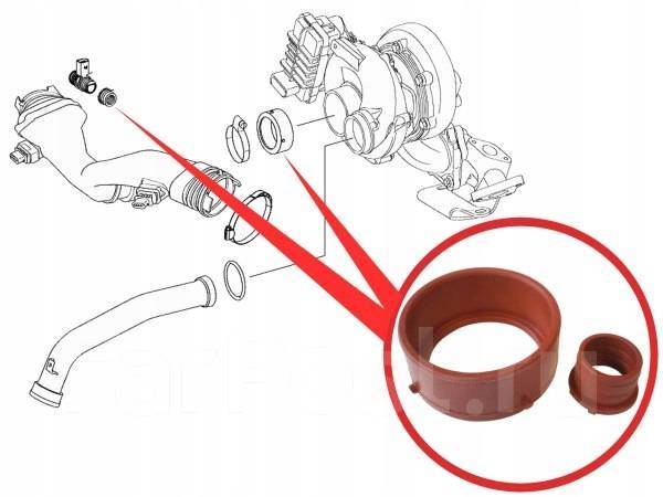 Кольцо уплотнительное патрубка турбины OM642 Mercedes A6420940480 ...