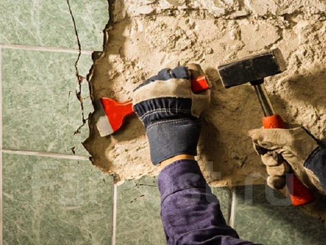 Демонтаж стены/перегородки/потолков/полы/бетон/кирпич. Вывоз Мусора во ...