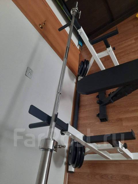Гриф для штанги MB Barbell 180 см. с замками, б/у, в наличии. Цена: 11 ...