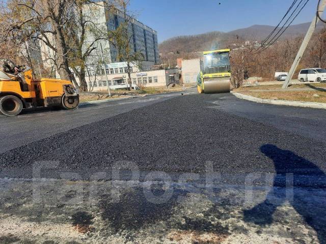 Асфальт, благоустройство, укладка брусчатки, бордюра во Владивостоке