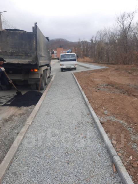 Асфальт, благоустройство, укладка брусчатки, бордюра во Владивостоке