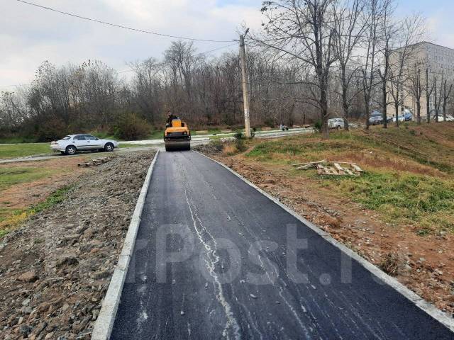 Асфальт, благоустройство, укладка брусчатки, бордюра во Владивостоке