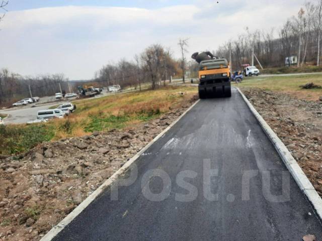 Асфальт, благоустройство, укладка брусчатки, бордюра во Владивостоке