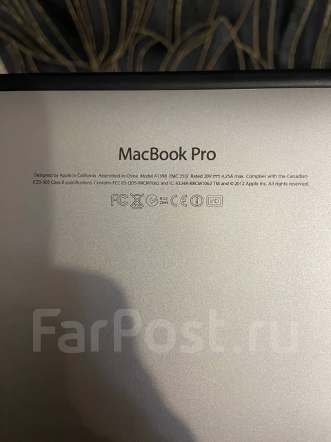 Apple MacBook Pro 15 2012 Mid. 15", 2,3����, ��� 8 ��, ���� 1 000���, WiFi: 1, Bluetooth: 1, ����������� �� 6��. ����