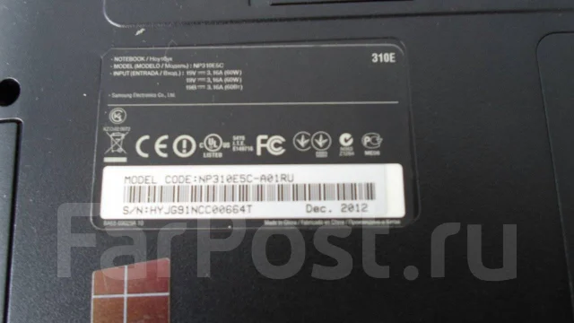 Samsung 310E5C. 15.6", 2,5����, ��� 4 ��, ���� 500���, WiFi: 1, ����������� �� 4 400��. ����