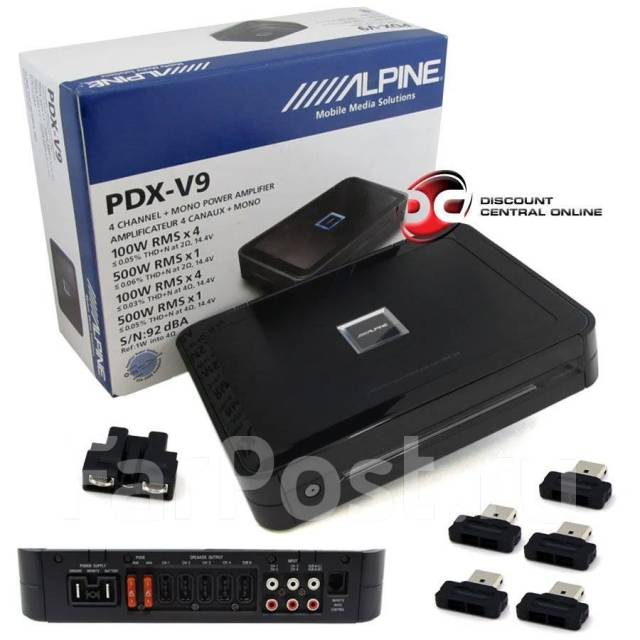 5-канальный усилитель Alpine PDX-V9 Новый /RMS 4 Ом, Вт : 100 x 4 -500 ...