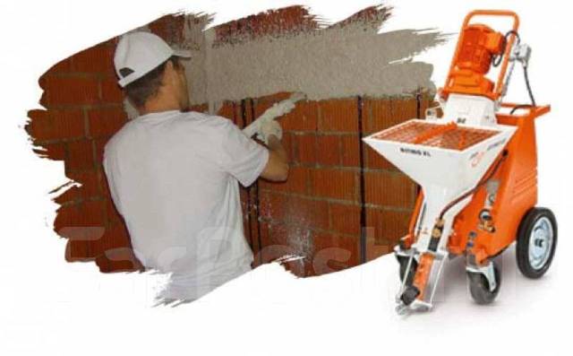 Штукатурка стен и потолков/ штукатурные работы/ машинные во Владивостоке