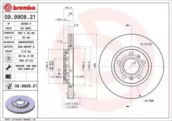 ���� ��������� ������ 09.9908.21 (280�22) 5 ��� Brembo 09990821 09990821 ����