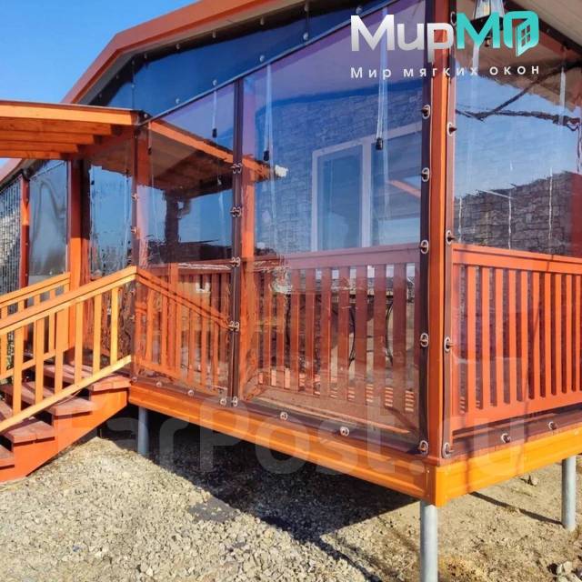 Установка мягких окон пвх на беседки, террасы во Владивостоке