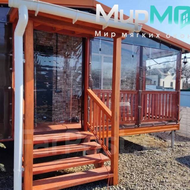 Установка мягких окон пвх на беседки, террасы во Владивостоке