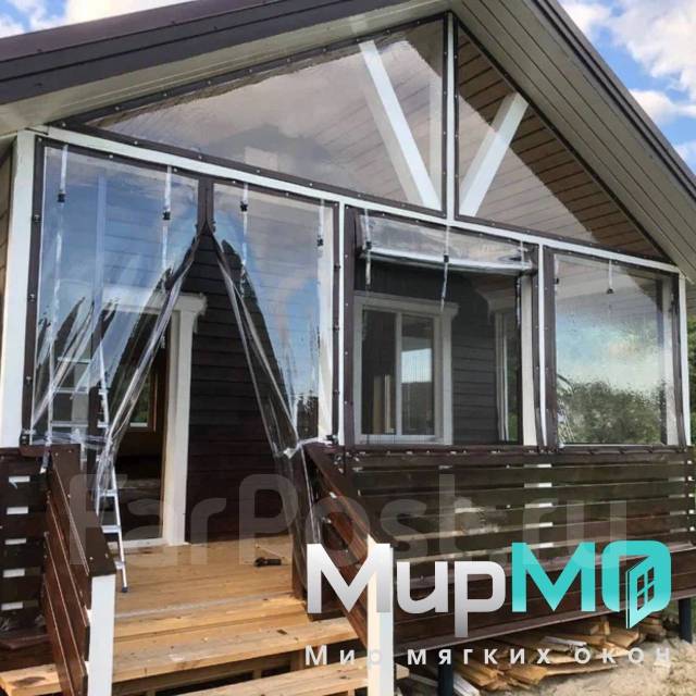 Установка мягких окон пвх на веранды, беседки, теплицы в Уссурийске