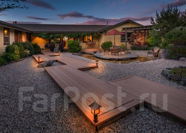 Ландшафтный дизаин / Укладка террасной доски (декинга ) из ДПК в Уссурийске