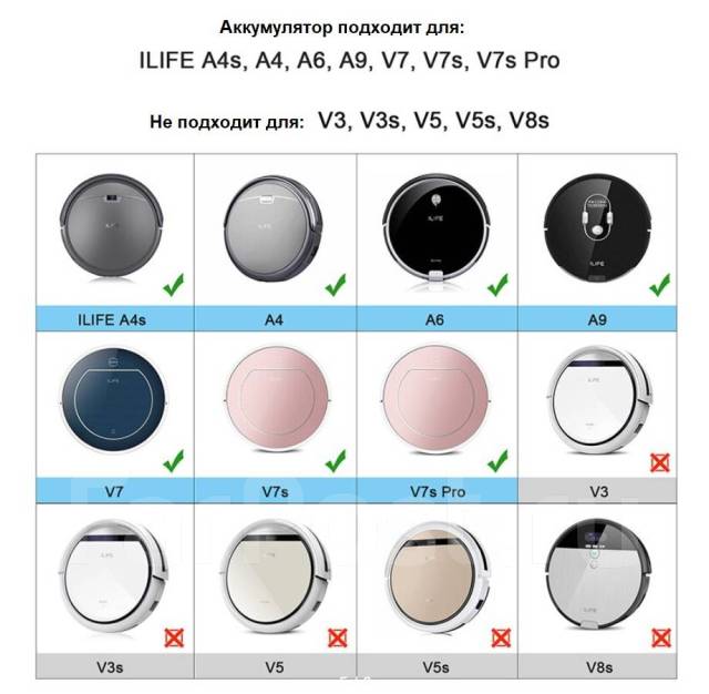 Li-Ion fккумулятор для робота-пылесоса Ilife A4, A4s, A6 и др - Прочая ...