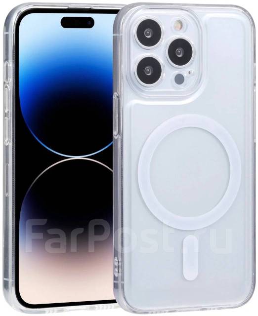 Чехол с MagSafe для Apple iPhone 14 Pro Max, прозрачный, силиконовый ...