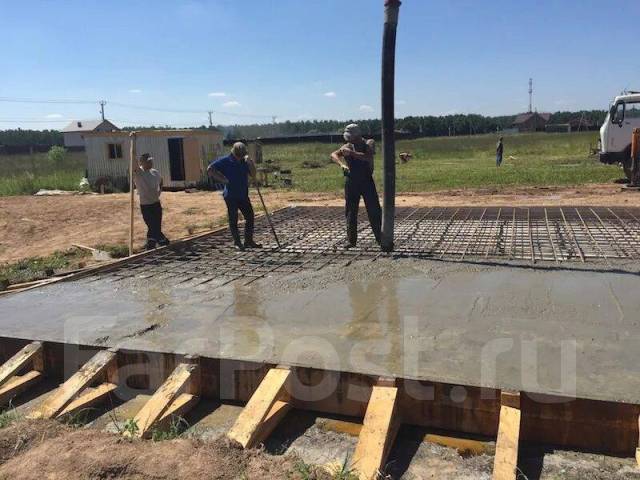 Обустройство участка, Монтаж дренажной системы, заливка плит ...