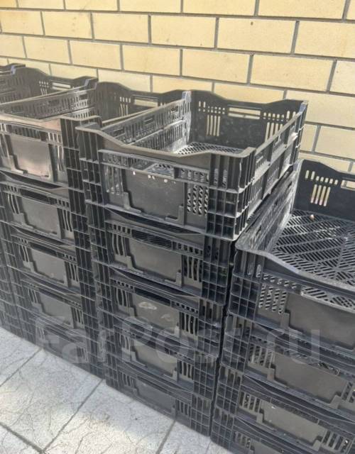 Ящик пластиковый чёрный 60/40/23, б/у, в наличии. Цена: 500₽ во ...