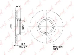 ���� ��������� ��������������� (236x12, 5) ����� ����, ��� Lynxauto [BN1359] BN1359 ����