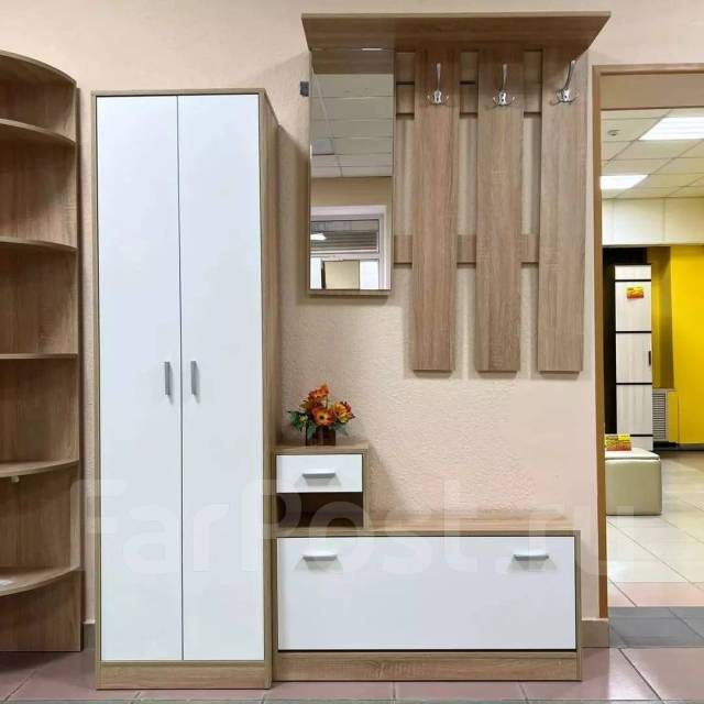 Прихожая Интер (Дуб сонома/Белый), светлое дерево, новый, в наличии ...