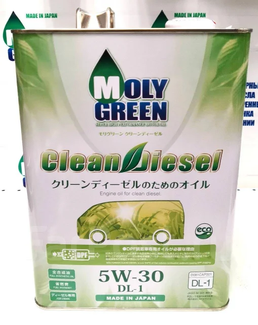 Масло моторное MOLY Green Clean Diesel 5w30 DL-1. 4л. В наличии