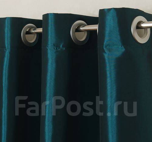 Шторы тафта Бирюза на кольцах (люверсах) 1,5м х 2,5м - 2 шт, новый, в ...