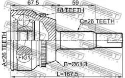 ���� �������� 26x61.3x26 Toyota Camry ACV40, GSV40 2006.01-2011.09 [EU] Febest 0110ACV40L26A48 0110ACV40L26A48 ����