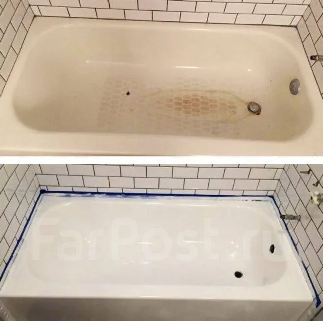 Ремонт ванн наливным акрилом во Владивостоке