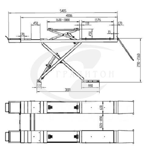 Автоподъемник ножничный ALS-40B4(3Ph), под развал-схождение, 4т, с ...