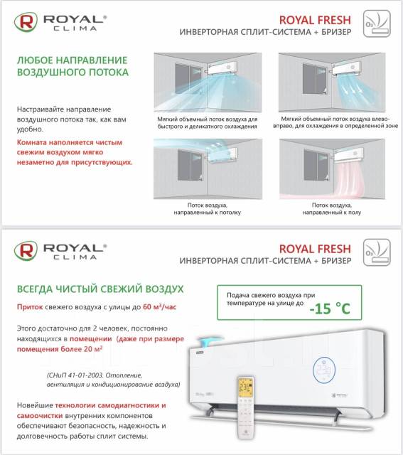  инверторный RoyalClima RCI-RFS28HN с приточной вентиляцией .