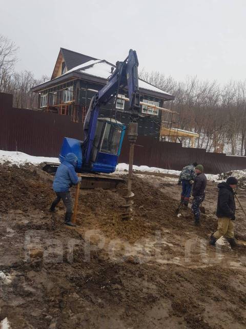 Услуги Ямобура на гусеничном ходу, установка опор, закрутка свай ...