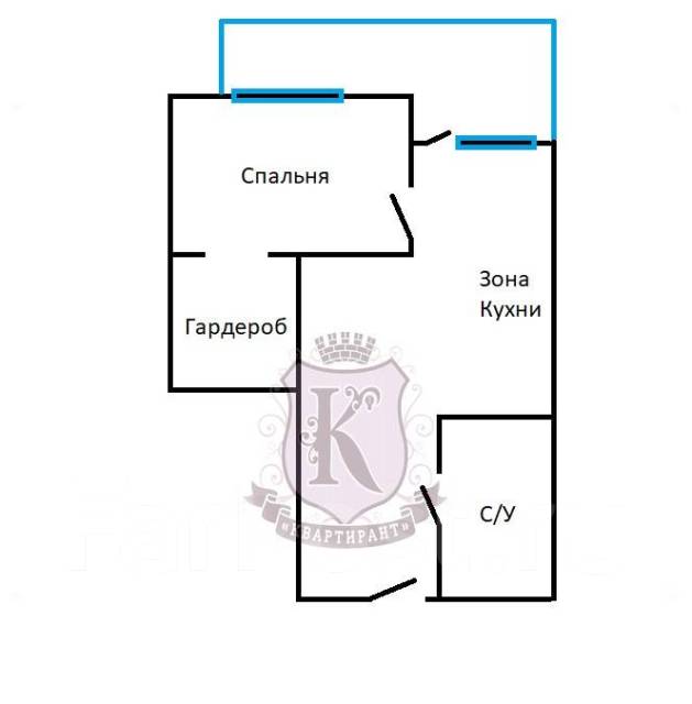 2-комнатная, улица Калинина 11а/3, чуркин, 23 этажей, 22 этаж, 44,0 кв ...