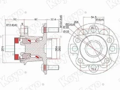 ��������� ���� 3DACF026F-24HS/-AM/GH32565A 42450-52060/52061 AQUA/Corolla/VITZ NHP10/NZE16#/NSP130 (� ABS) REAR (KOYO) 3DACF026F-24HS KOYO, ������ 3DA...