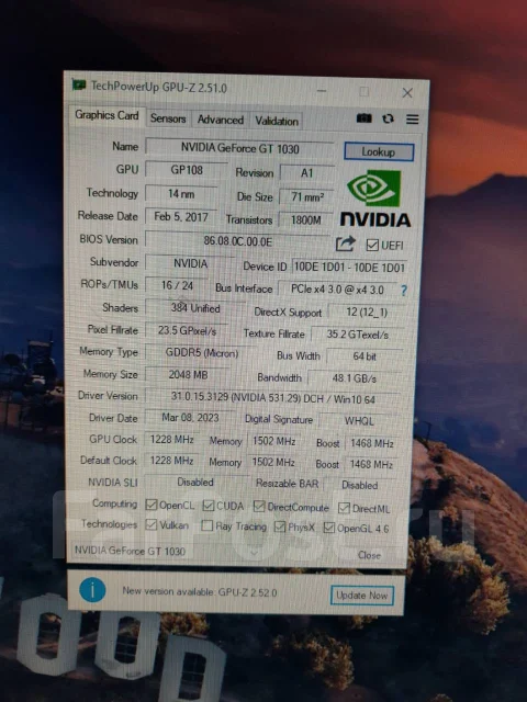 GeForce GT 1030 ����