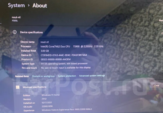 Asus X61. 16", 2����, ��� 3072 ��, ���� 3���, WiFi: 1, Bluetooth: 1 ����