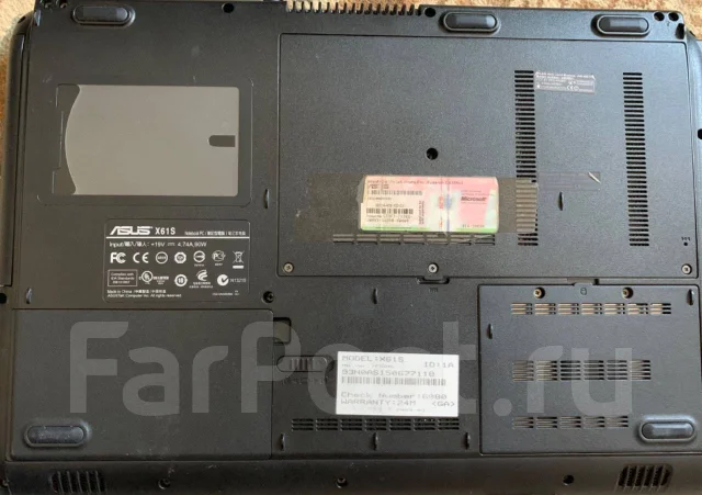 Asus X61. 16", 2����, ��� 3072 ��, ���� 3���, WiFi: 1, Bluetooth: 1 ����