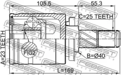 ���� ���������� 23x40x25 ����� ��� (F0106552) Febest [0211-P10LH] 0211P10LH ����