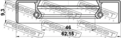 ������� ��������� 46x62.15x9.3 ��� ����, ��� Febest [95GDY48620909X] 95GDY48620909X ����