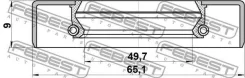 ������� ��������� 49.7x65.1x9 ��� ����, ��� Febest [95GDY51650909X] 95GDY51650909X ����
