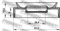 ������� ������� 41x61x9x13 ����, ��� Febest [95PAS41610913R] 95PAS41610913R ����