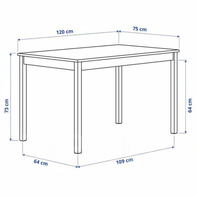 Размеры прямоугольного стола