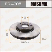 ���� ��������� Masuma front Mazda6 05- (�������� 2 ��), �������� BD4205 ����