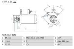 ���� �� ��) ������� 12v 0.85kw 0986010310 Bosch Bosch 0986010310 0986010310 ����