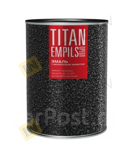 Эмаль молотковая Ореол Titan эффект алкидно-стирольная тем-зеленая 0.8 ...