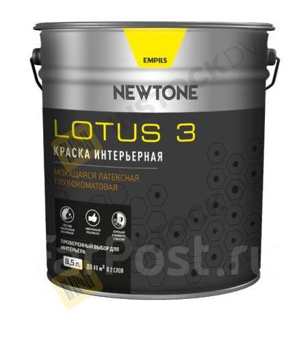 Краска интерьерная моющая латексная матовая Newtone База А 8.5 л ...