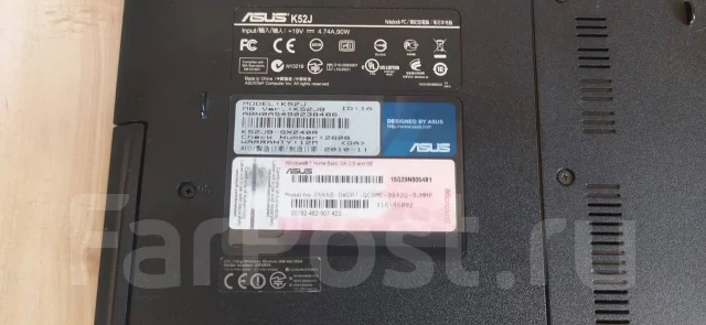Asus K52JB. 15.6", 2,4����, ��� 2048 ��, WiFi: 1, Bluetooth: 1 ����