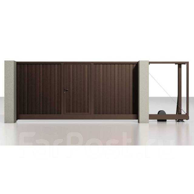 Откатные ворота 4000x2000 мм с электроприводом и калиткой, новый, в ...